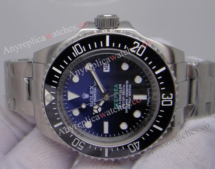 Low Price Replica Rolex Deepsea D-Blue Dial Watch SS 44mm